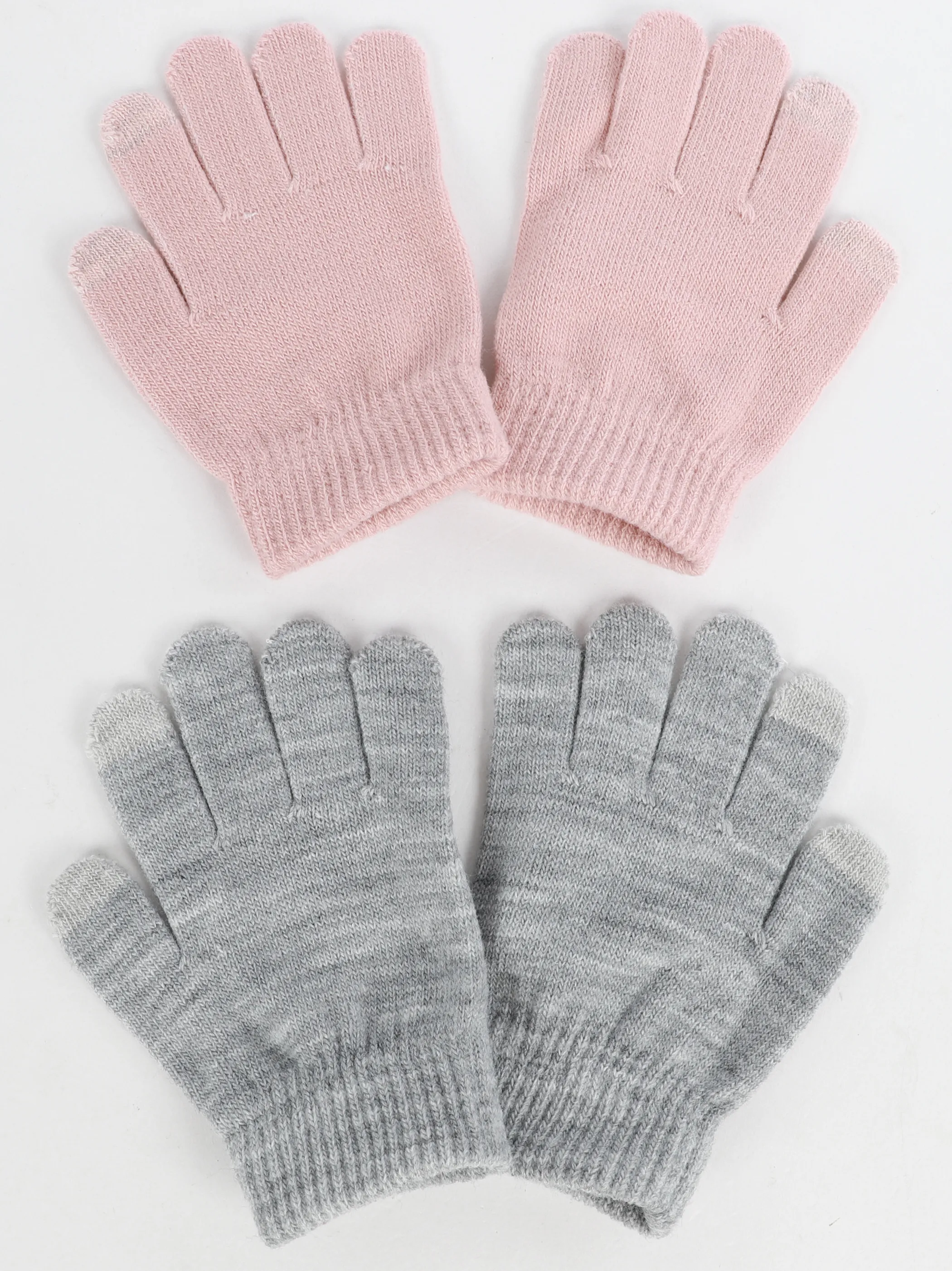 Stop + Go KM-Strickhandschuhe Grau 899557 GRAU/ROSA 1